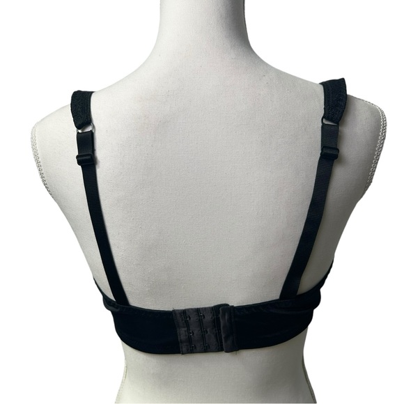 ROSME women’s black lightly padded/lined Balconette 36DDD/F underwire bra NWOT - Picture 4 of 5